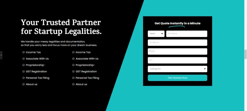 Website Hero/Banner section design in neon and black background
